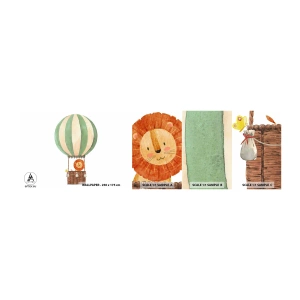 Vzor Fototapety Samolepicí Deluxe Sticker - Leonovy cesty - Balón, Lev, Dětské - 100x30 cm