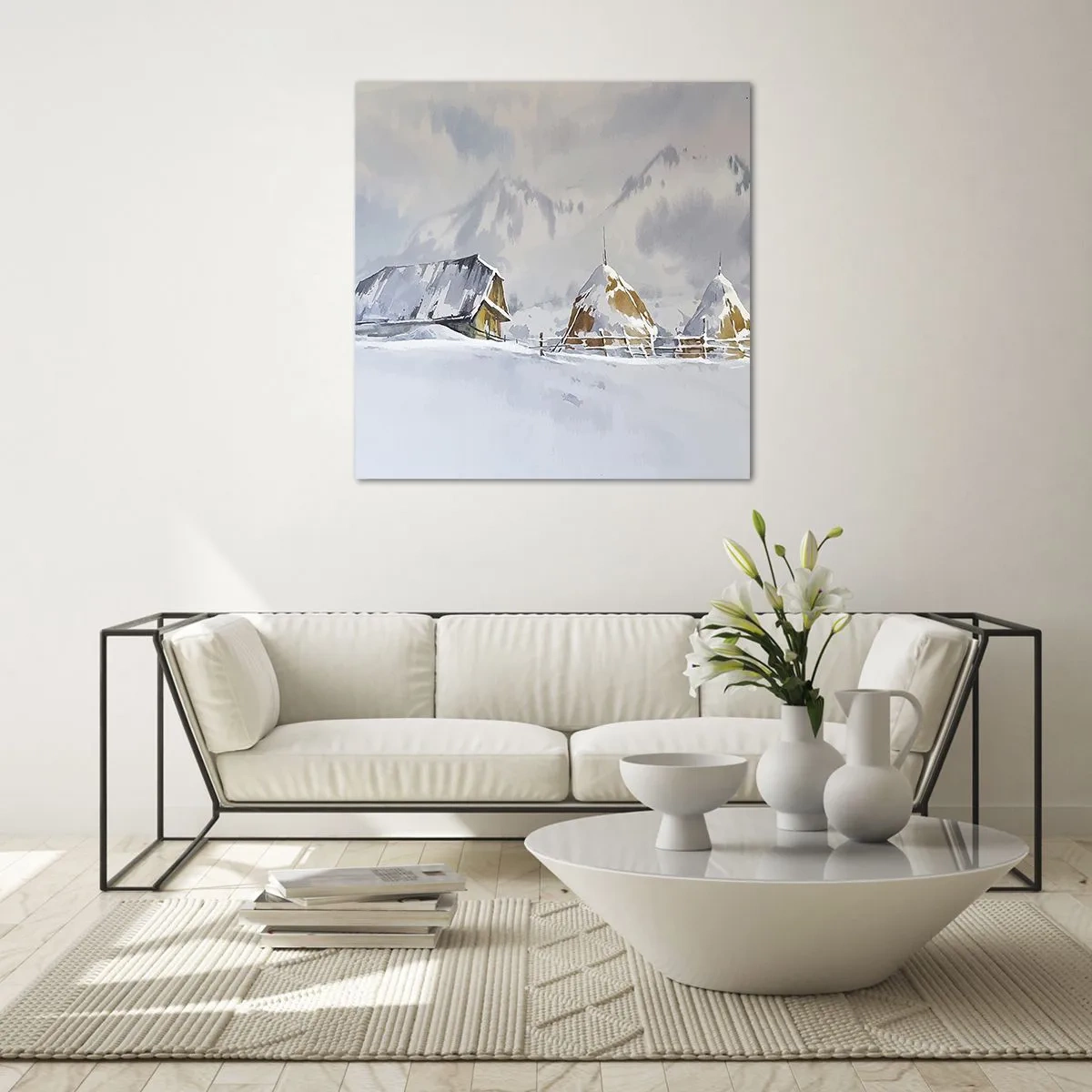 Obraz na skle - V zasněženém údolí - 70x70 cm