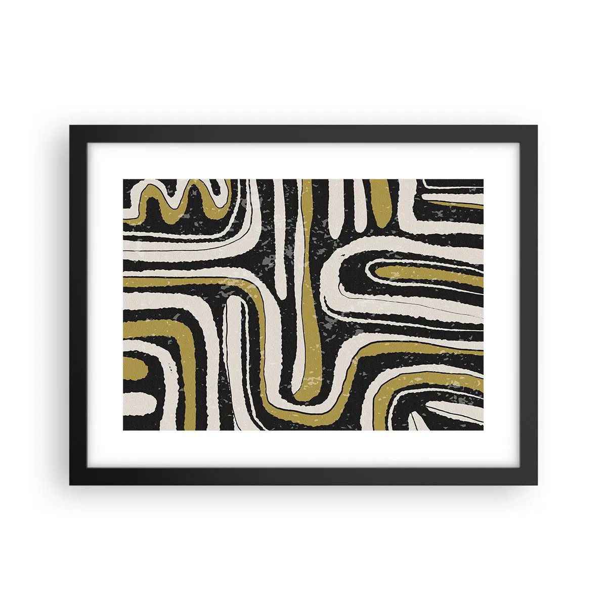 Plakát v černém rámu - Kompozice: trakty a uličky - 40x30 cm