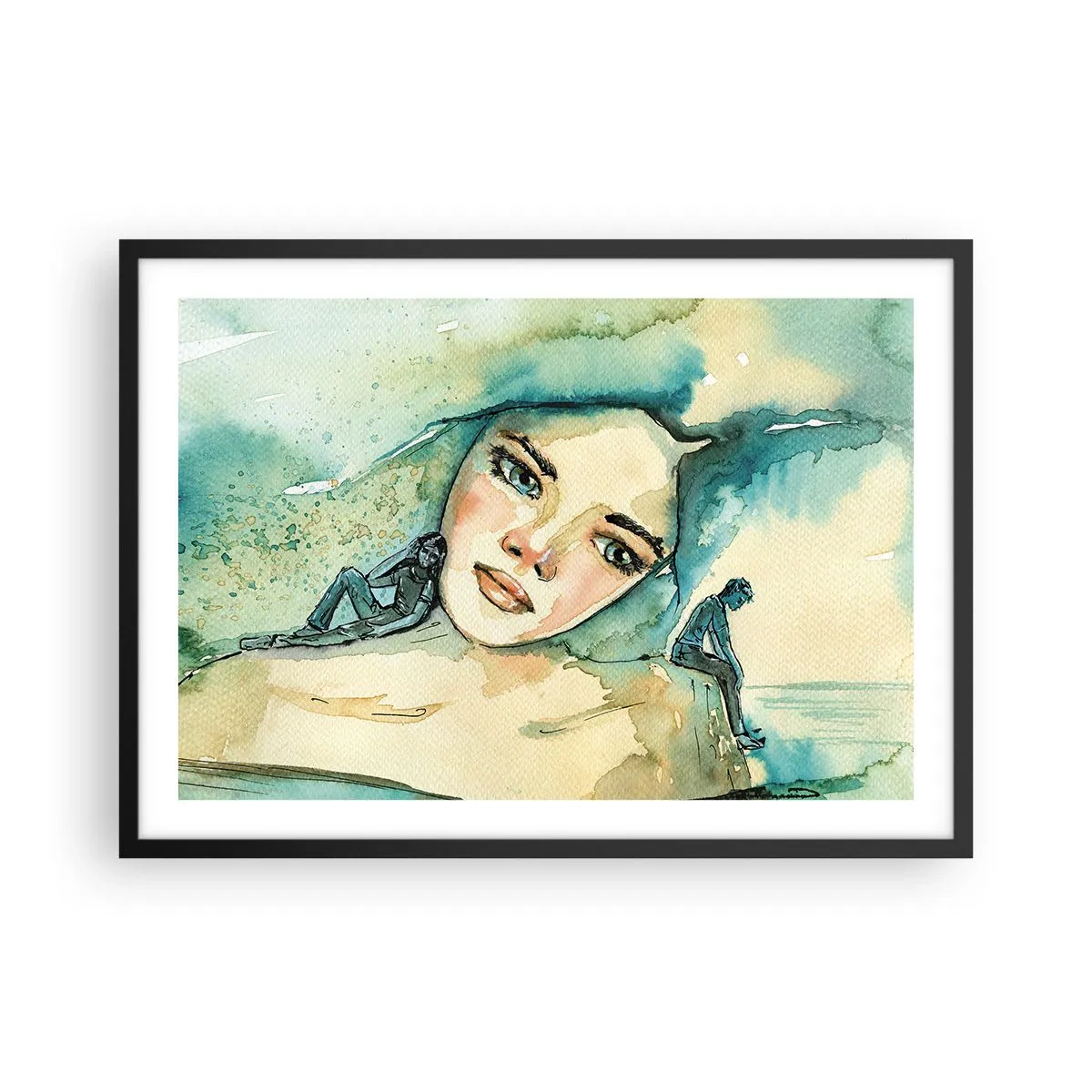 Plakát v černém rámu - Am I blue? - 70x50 cm