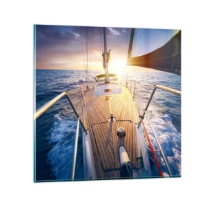 Obraz na skle - Běžící po vlnách - 40x40 cm