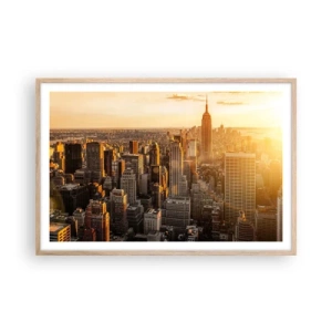 Plakát v rámu světlý dub - Růst na slunci - 91x61 cm