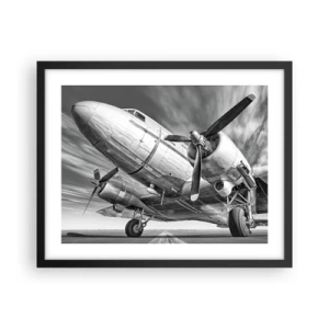 Plakát v černém rámu - Vždy připraven k letu - 50x40 cm