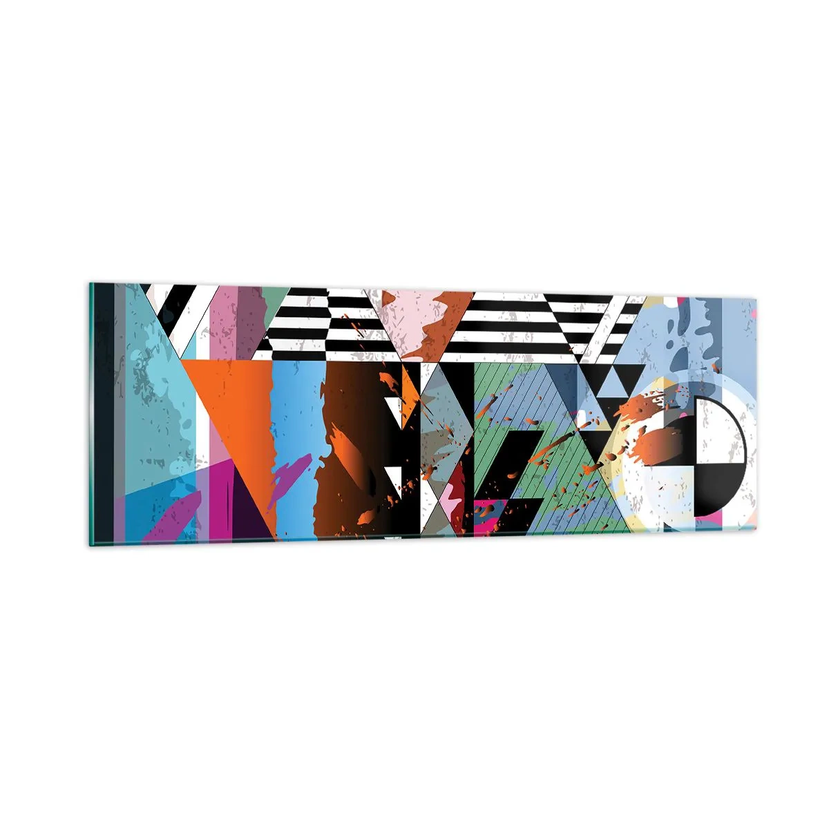 Obraz na skle - Geometricky a organicky - 90x30 cm