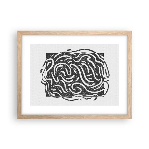 Plakát v rámu světlý dub - Abstrakce: tanec radosti - 40x30 cm