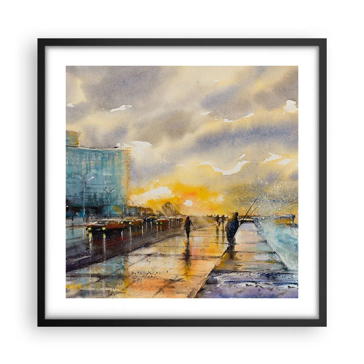 Plakát v černém rámu - Život na pobřeží - 50x50 cm