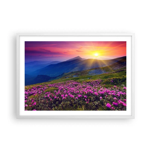 Plakát v bílém rámu - …A kolem voní kosodřevina a voní byliny - 70x50 cm