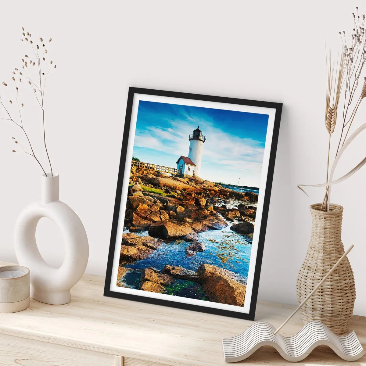 Plakát v černém rámu - Vraťte se šťastně, čekám - 61x91 cm