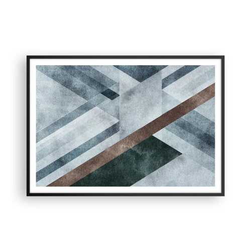 Plakát v černém rámu - Sofistikovaná elegance geometrie - 100x70 cm
