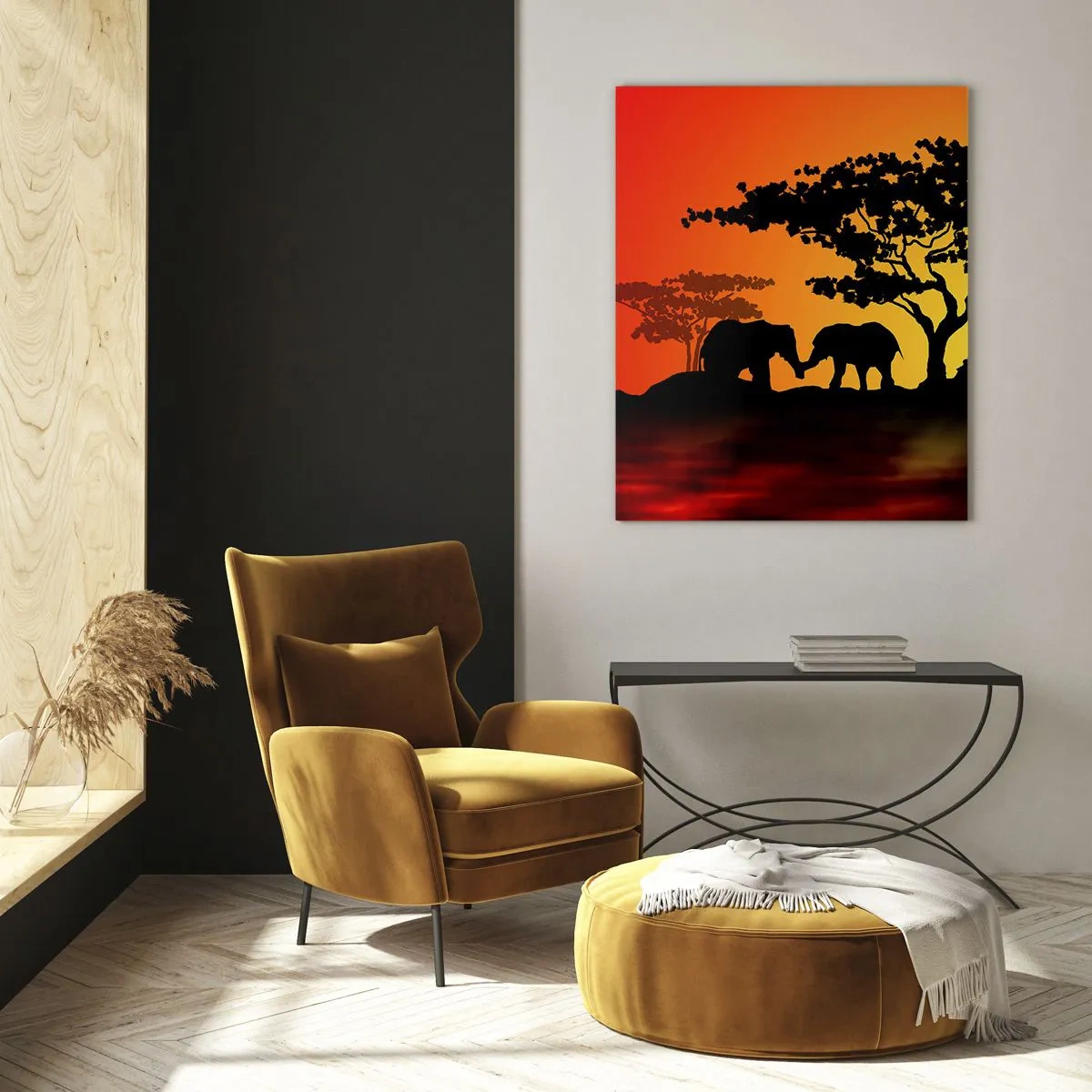 Obraz na skle - Setkání na savaně - 50x70 cm
