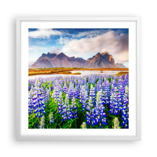 Plakát v bílém rámu - Síla a přísnost vedle mírnosti - 50x50 cm