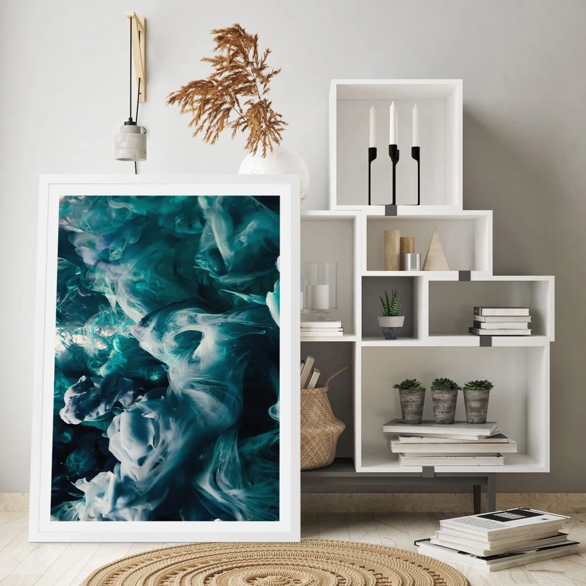 Plakát v bílém rámu - Pohyb barvy - 40x50 cm