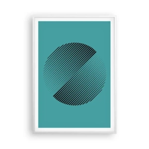 Plakát v bílém rámu - Kruh – geometrická variace - 70x100 cm