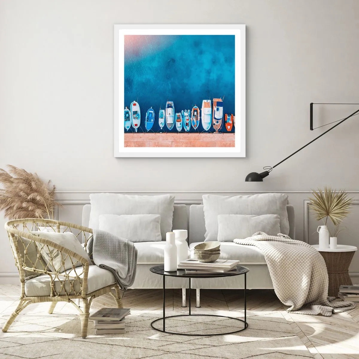 Plakát v bílém rámu - V řadě za sebou - 40x40 cm