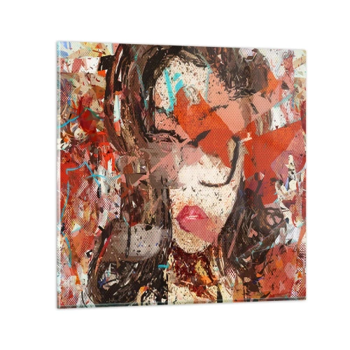 Obraz na skle - Jaká jsi skutečně nikdo neví - 30x30 cm