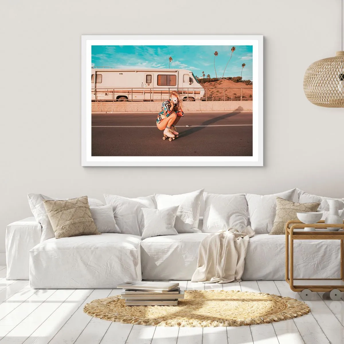 Plakát v bílém rámu - Usmějte se! - 100x70 cm