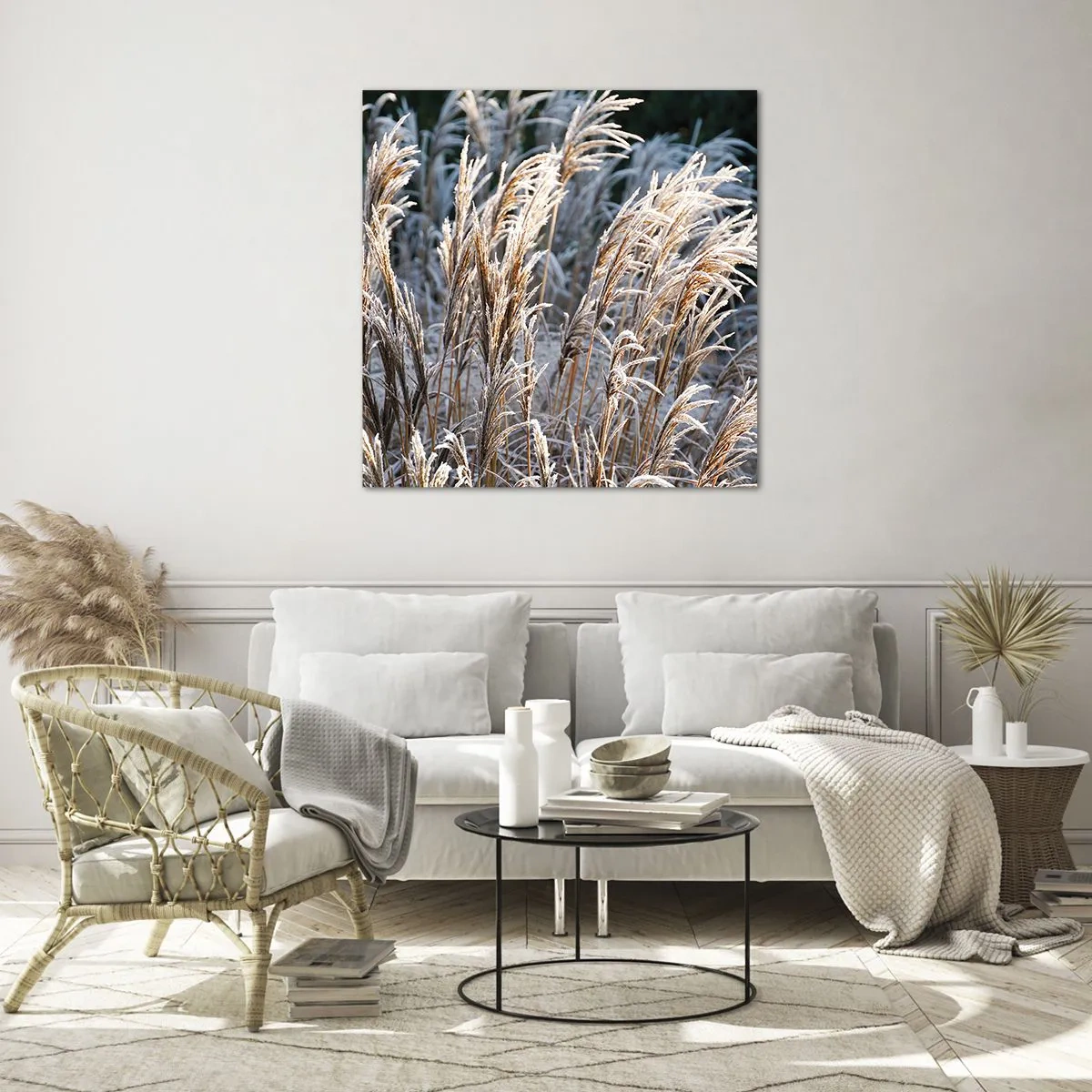 Obraz na skle - Mrazem pokryté - 70x70 cm