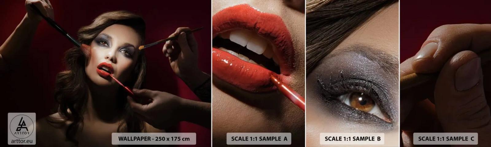 Vzor Fototapety Samolepicí Deluxe Sticker - Krásná zasněná - Žena, Makeup, Herečka - 100x30 cm