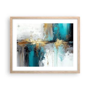 Plakát v rámu světlý dub - Všechno plyne - 50x40 cm