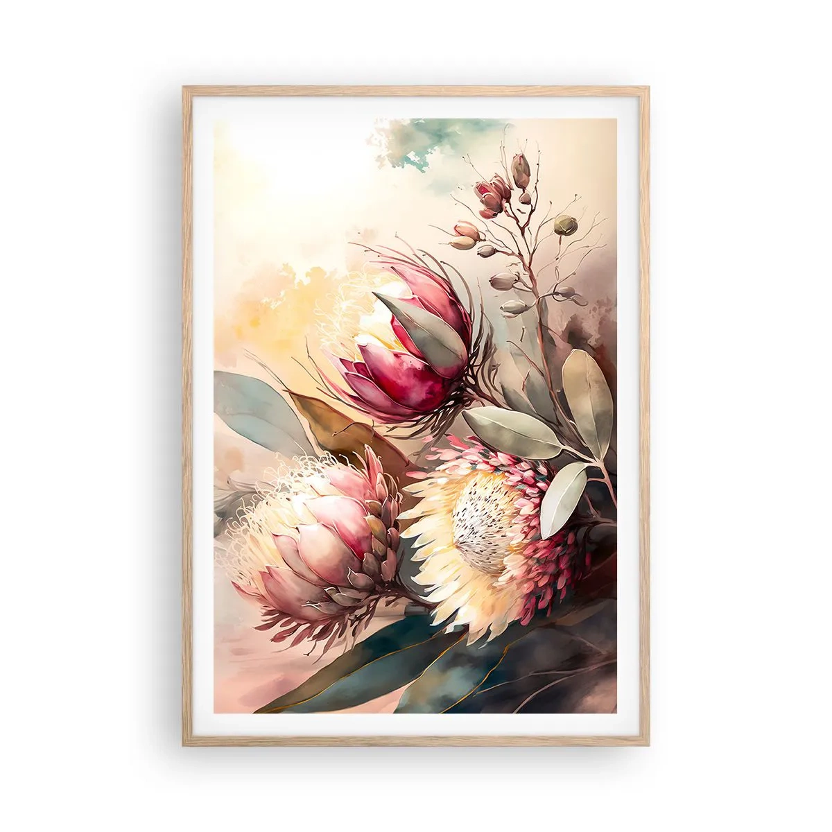 Plakát v rámu světlý dub - Z profilu a en face - 70x100 cm