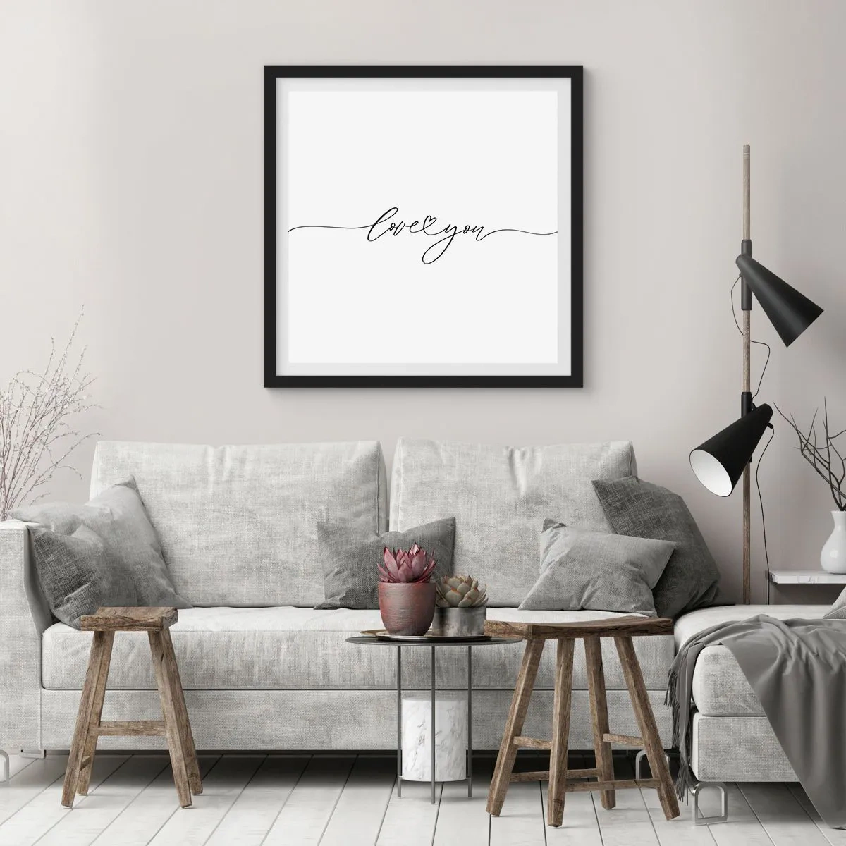 Plakát v černém rámu - Černé na bílém - 60x60 cm