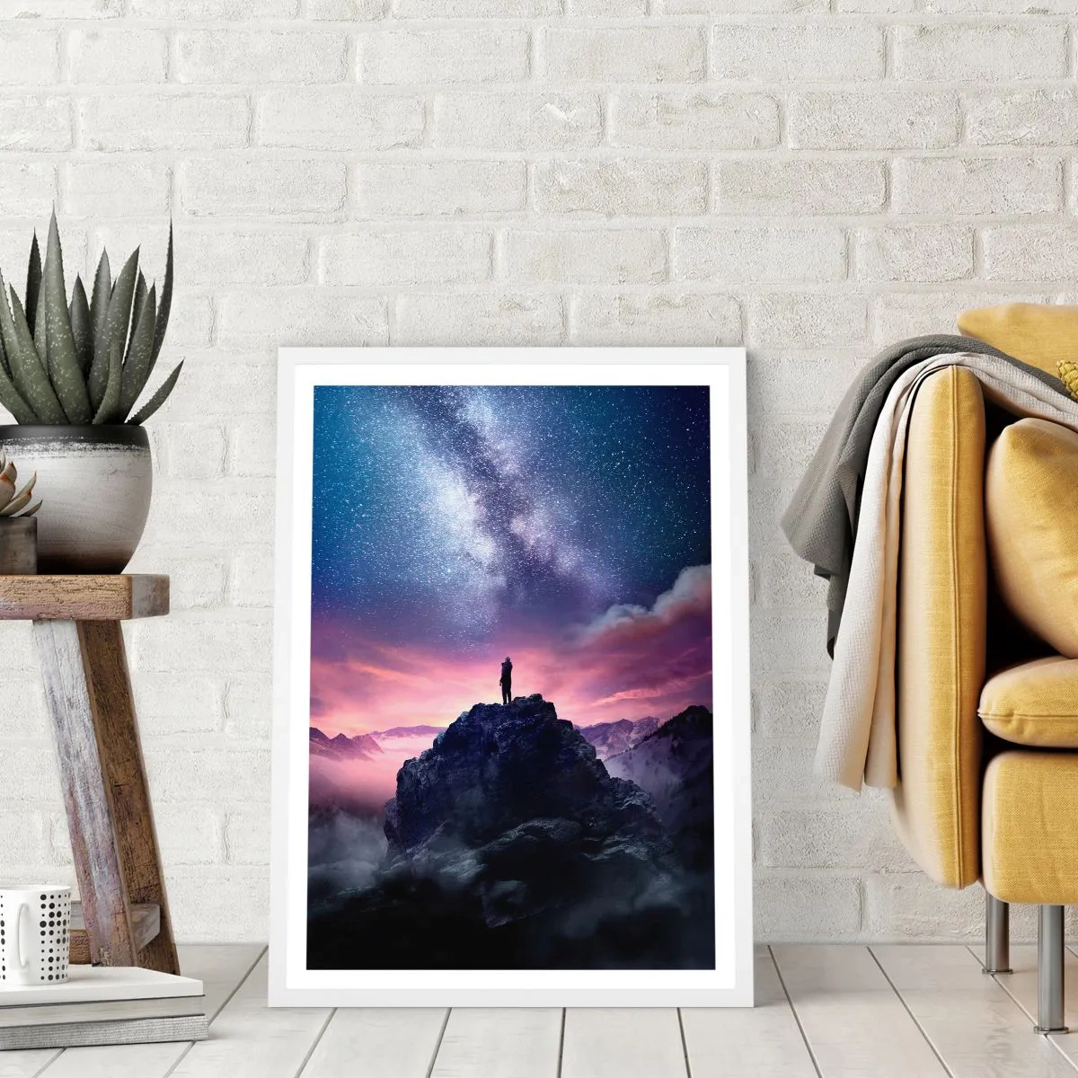 Plakát v bílém rámu - A pocítil život - 50x70 cm