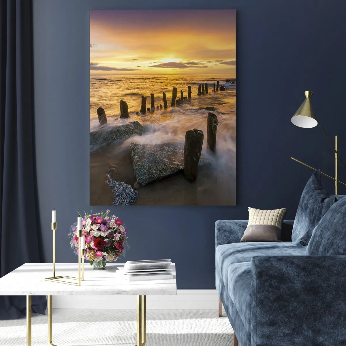 Obraz na skle - Drsná krása Baltského moře - 50x70 cm