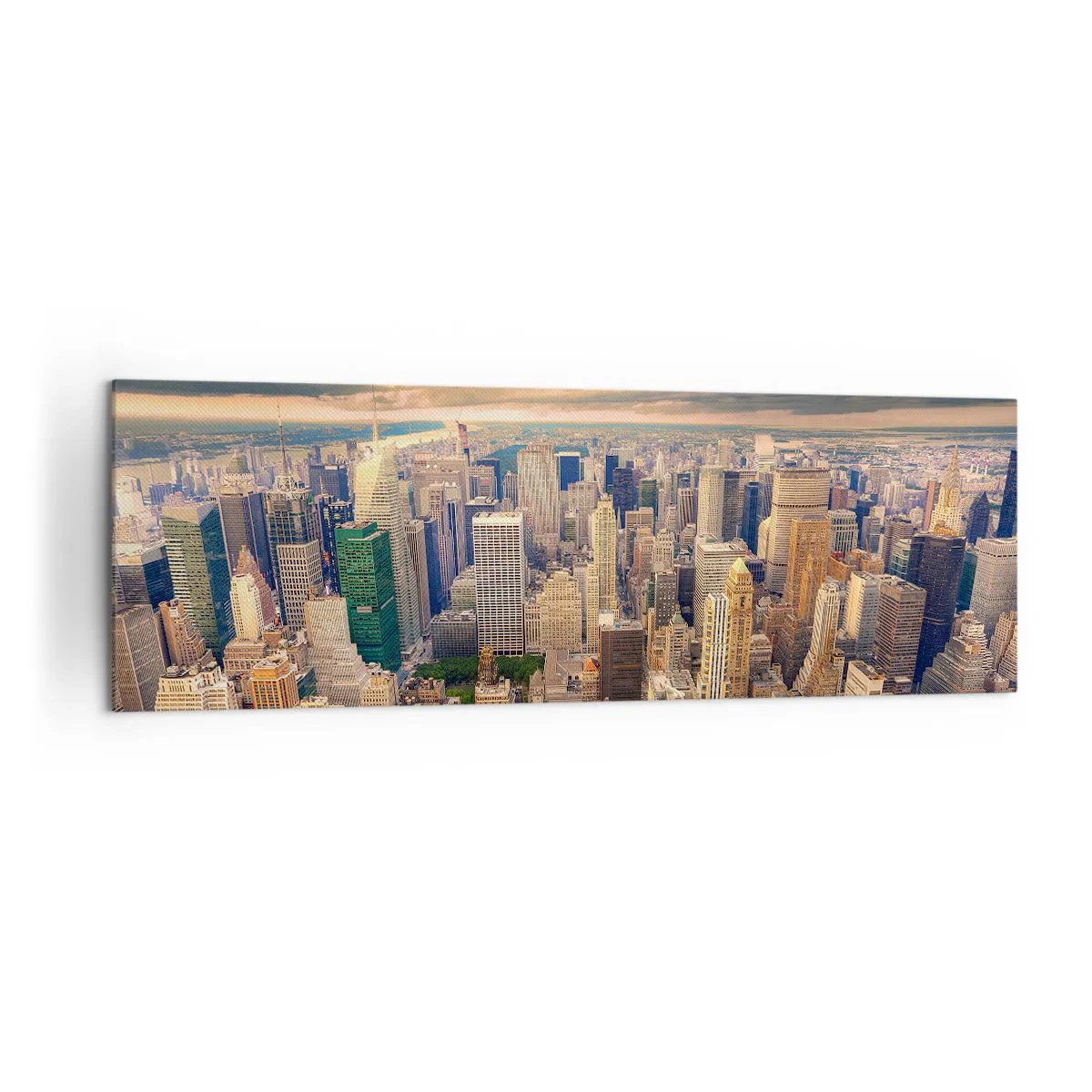 Obraz na plátně - Pozlacené Metropolis - 160x50 cm