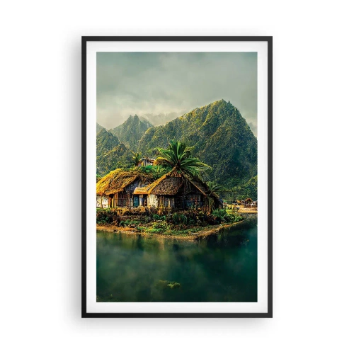 Plakát v černém rámu - Tropický ráj - 61x91 cm