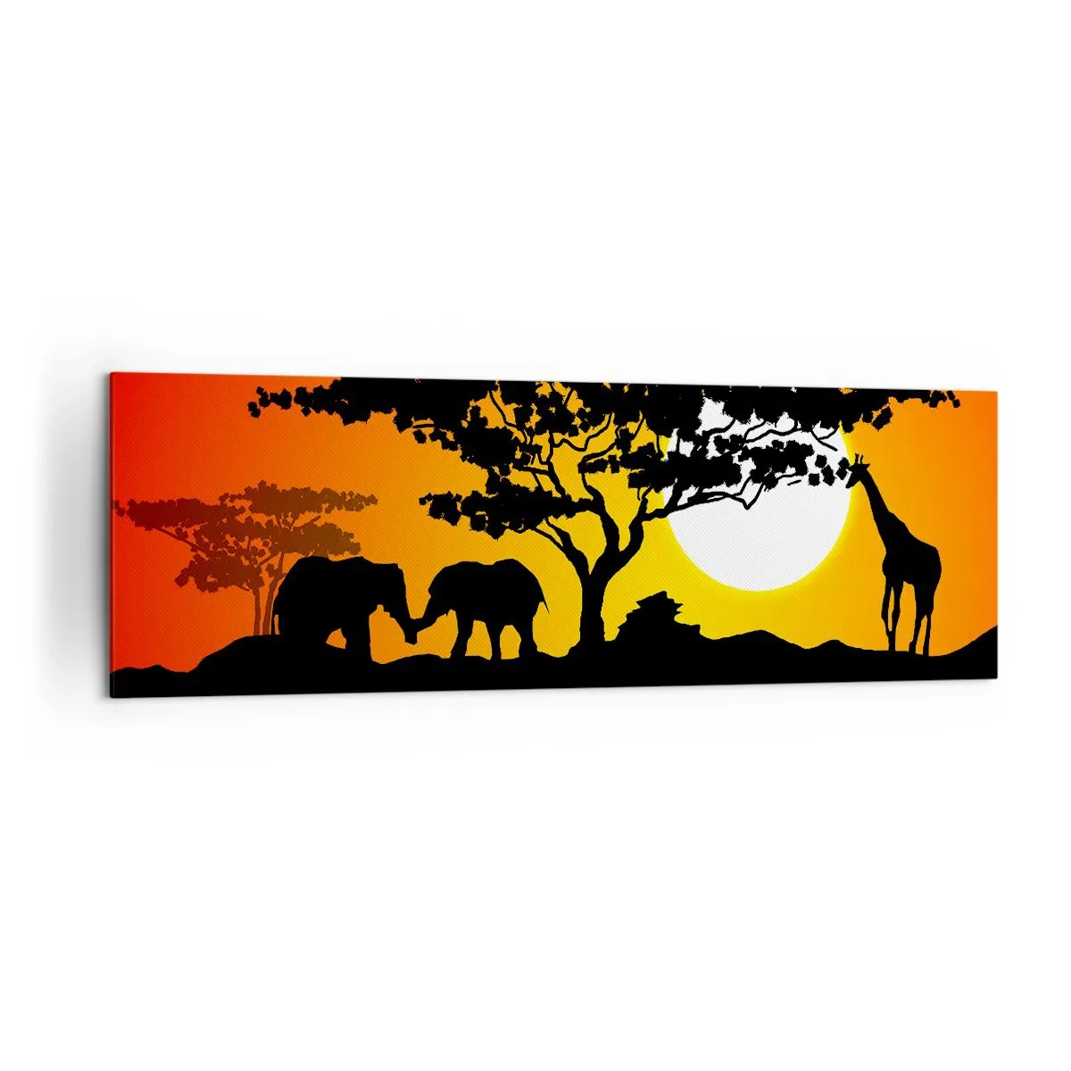 Obraz na plátně - Setkání na savaně - 160x50 cm