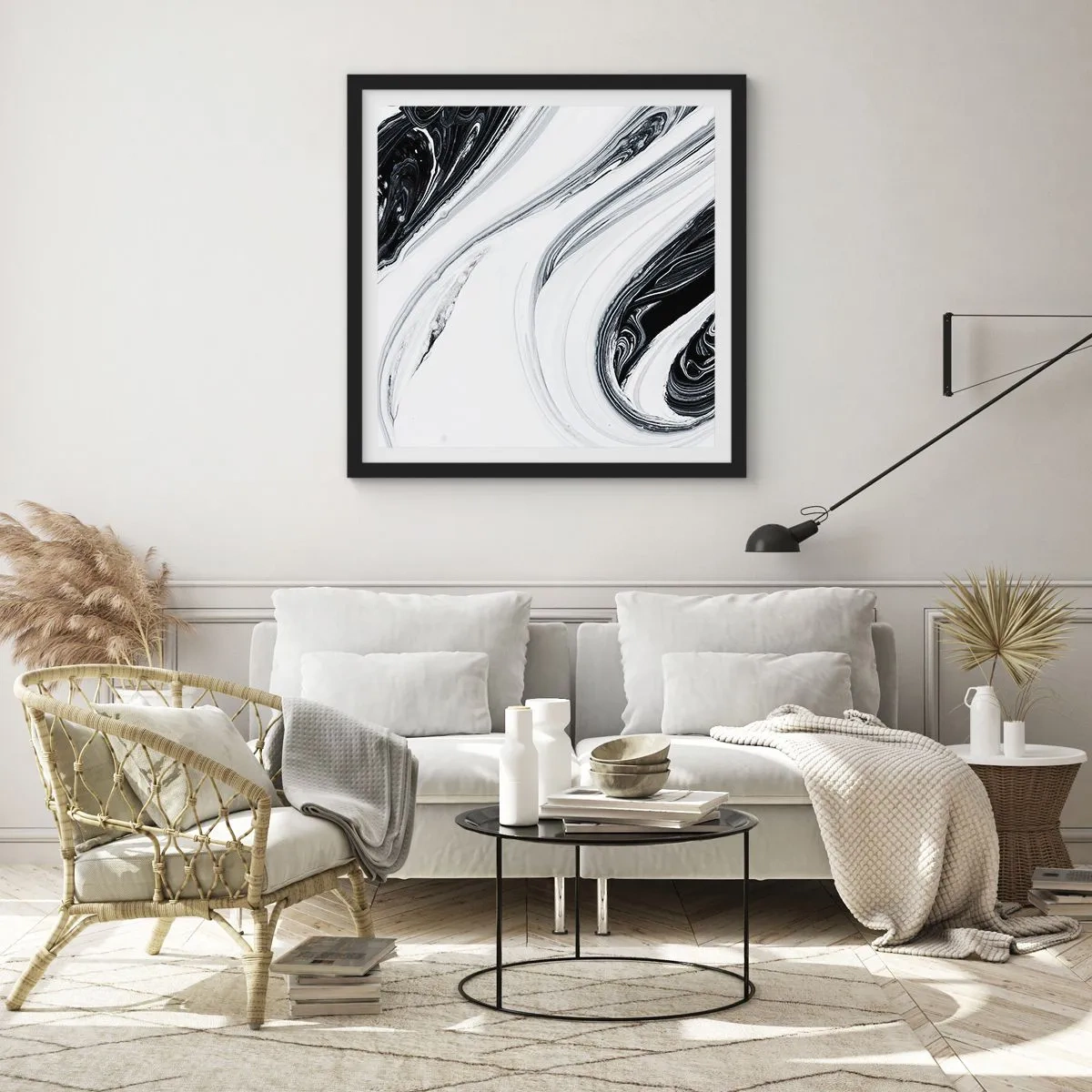 Plakát v černém rámu - Spojení protikladů - 50x50 cm