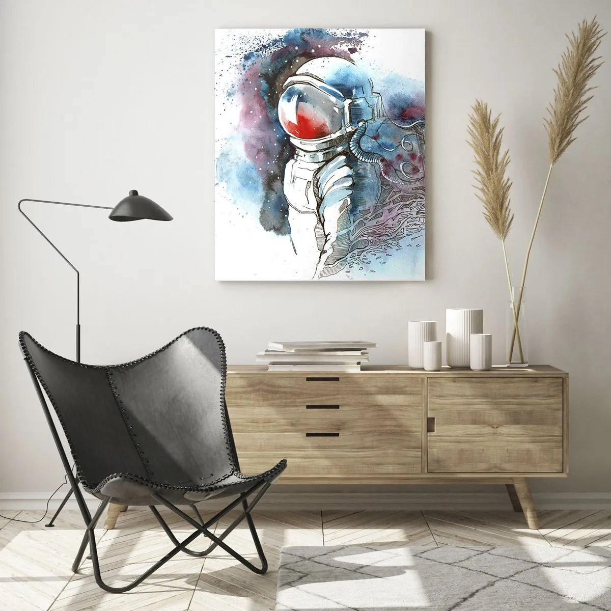 Obraz na skle - Sám s vesmírem - 50x70 cm