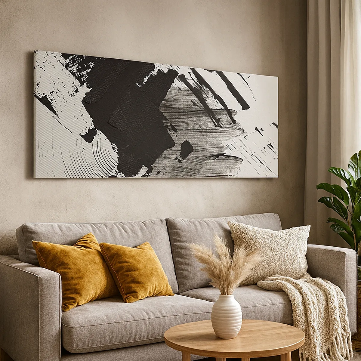 Obraz na plátně - Abstrakce – exprese černé - 30x30 cm