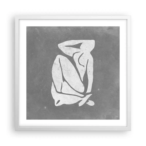 Plakát v bílém rámu - V zádumčivosti - 50x50 cm
