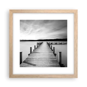 Plakát v rámu světlý dub - U napajedla – klidu - 30x30 cm