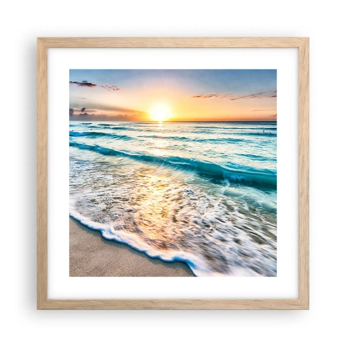 Plakát v rámu světlý dub - Výhled, který stojí za to - 40x40 cm