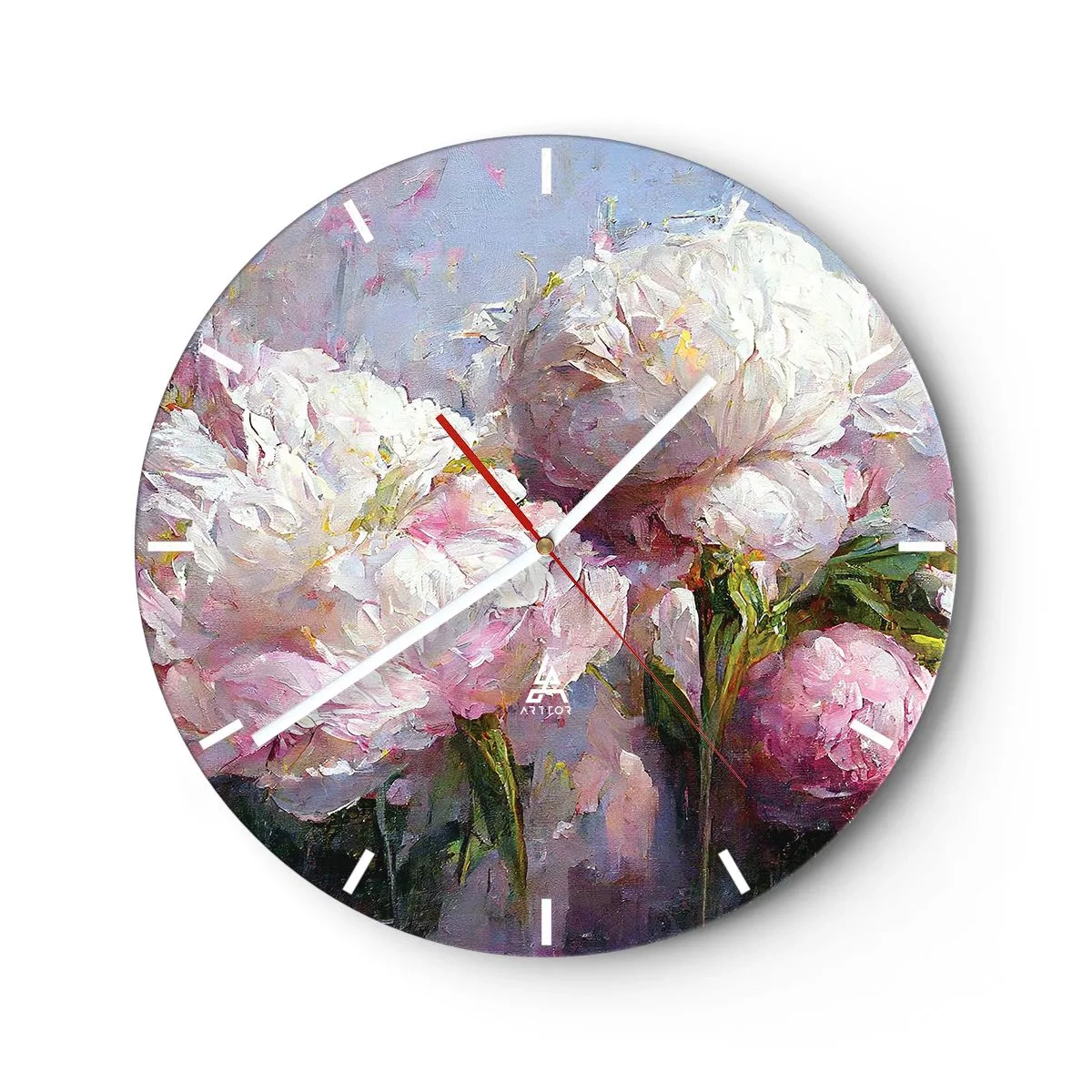 Nástěnné hodiny - Kytice překypující životem - 40x40 cm
