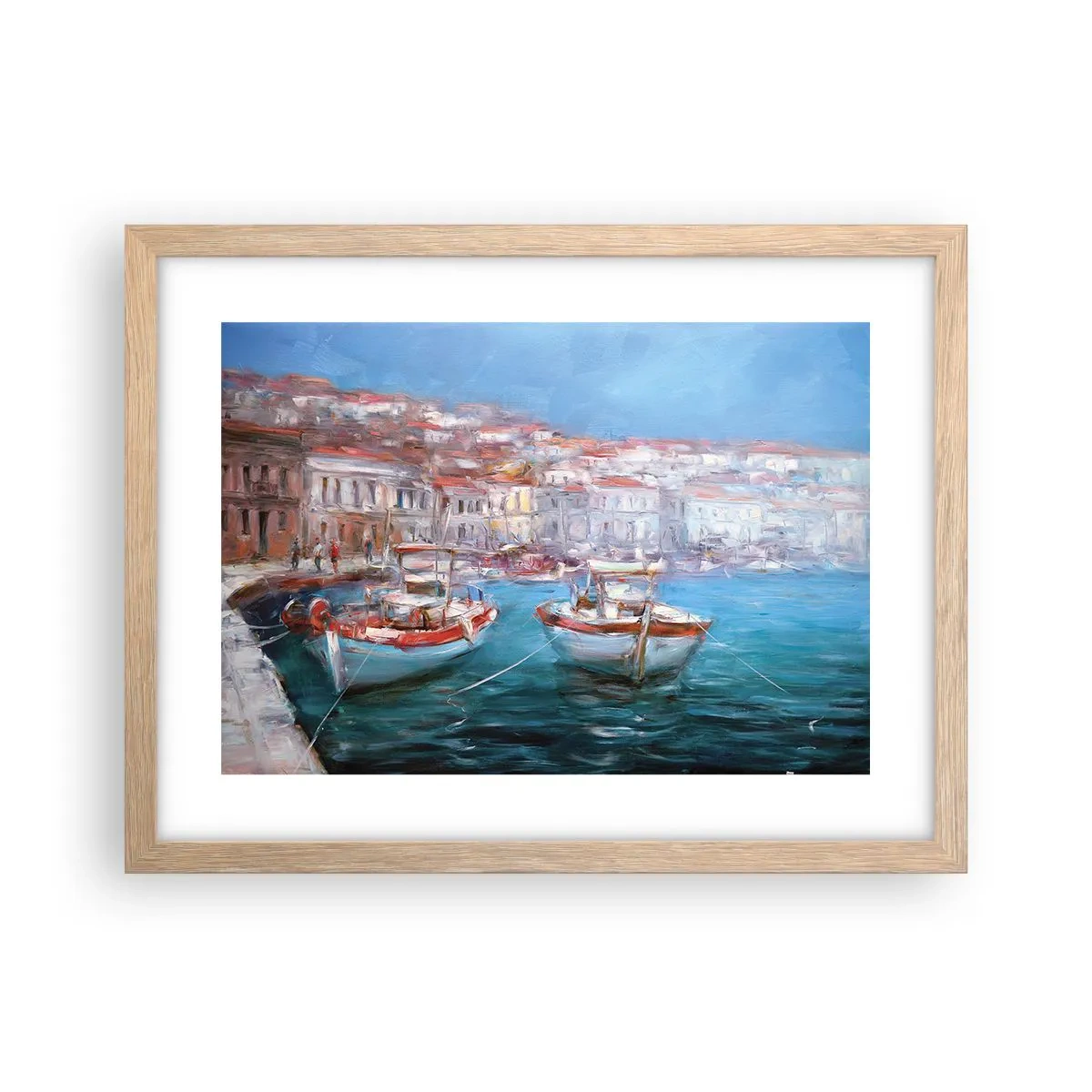 Plakát v rámu světlý dub - Italský záliv - 40x30 cm