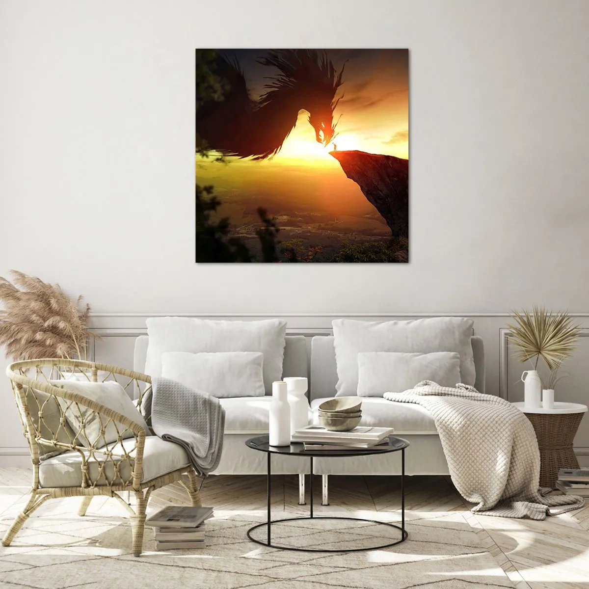 Obraz na skle - Přemožitel draka - 60x60 cm