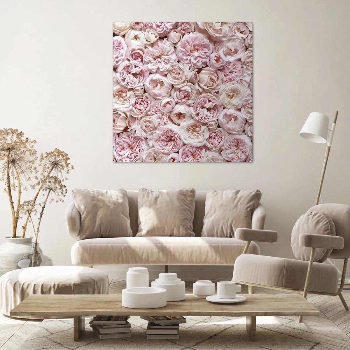 Obraz na plátně - Vydlážděná růžemi - 60x60 cm