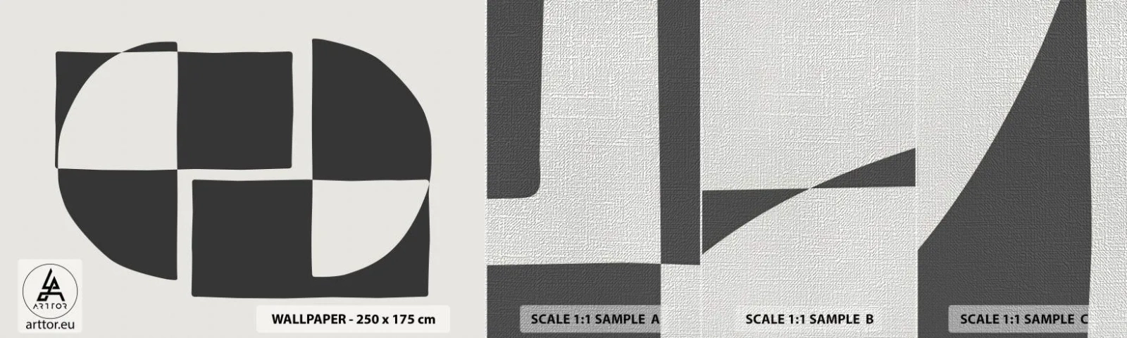 Vzor Fototapety Premium Canvas - Antitéza – syntéza - Abstrakce, Kus, Černý a bílý - 100x30 cm