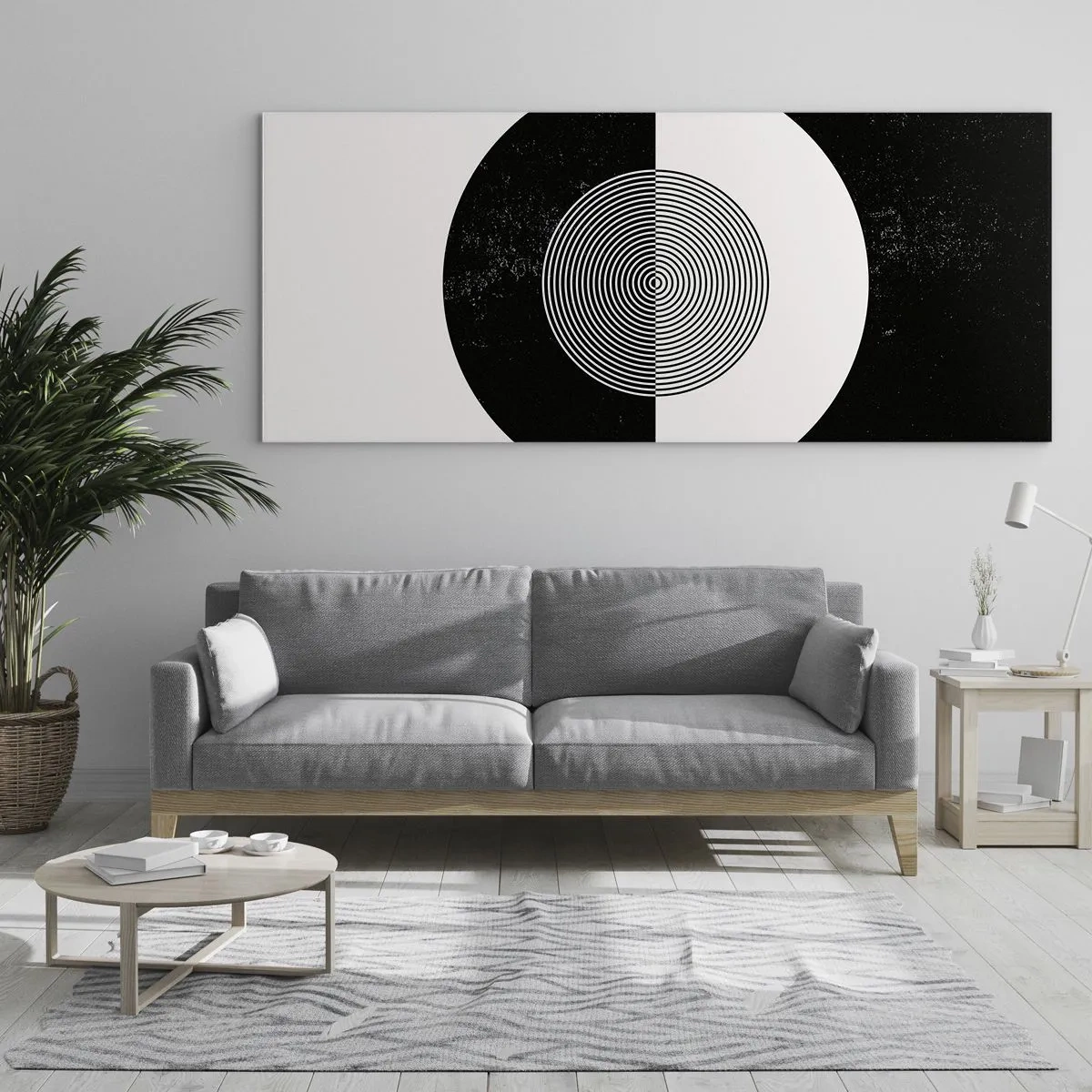 Obraz na skle - Harmonie v černé a bílé - 100x40 cm