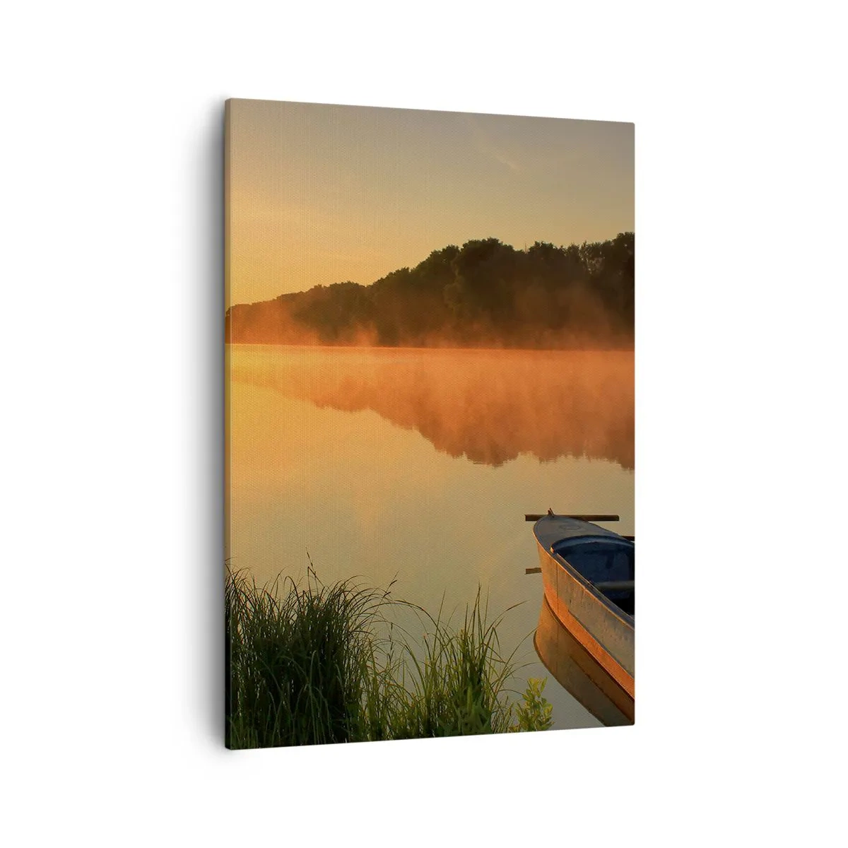 Obraz na plátně - Východ slunce u vody jako povrch zrcadla - 50x70 cm