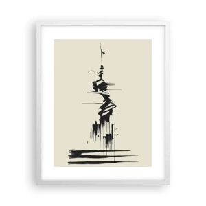 Plakát v bílém rámu - Spěšná abstrakce - 40x50 cm