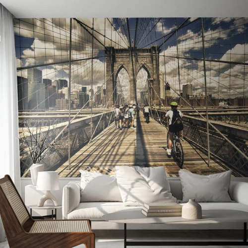 Fototapeta Standard Eco - Přímo do srdce města - Brooklynský most, New York, Město - 250x175 cm