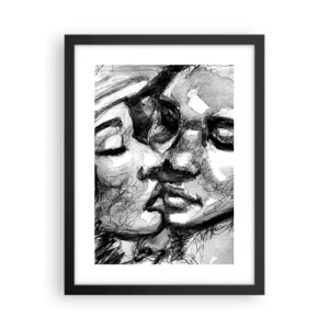 Plakát v černém rámu - Něžný okamžik - 30x40 cm