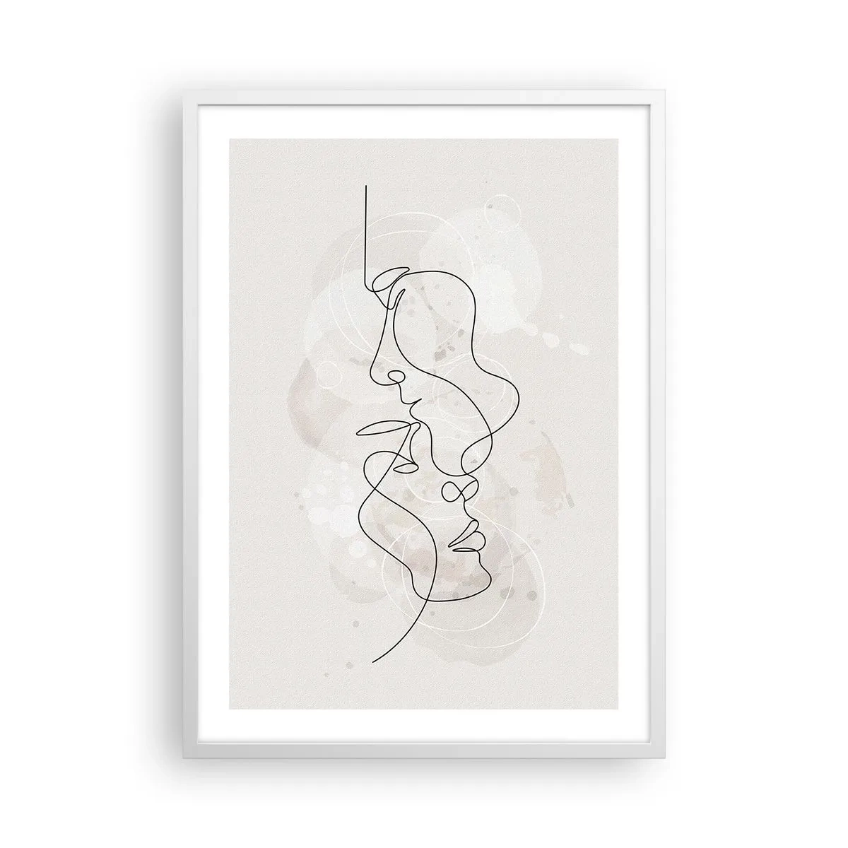 Plakát v bílém rámu - Zamotaní v objetí - 50x70 cm