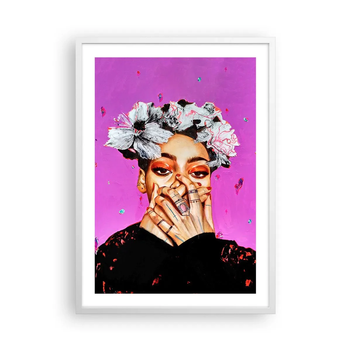Plakát v bílém rámu - Trochu bláznivá - 50x70 cm
