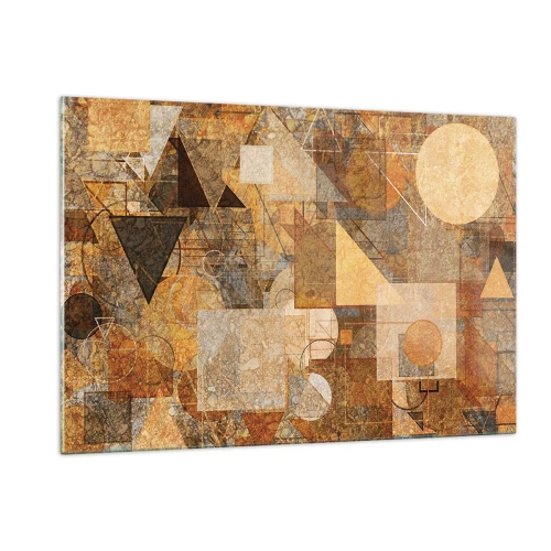 Obraz na skle - Kubistická bronzová studie - 120x80 cm