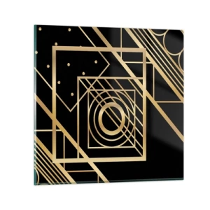 Obraz na skle - Zlatá geometrie - 70x70 cm